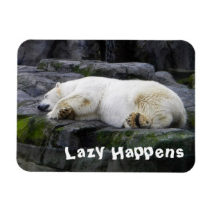 Lazy Happens Polar Bear Magnet
