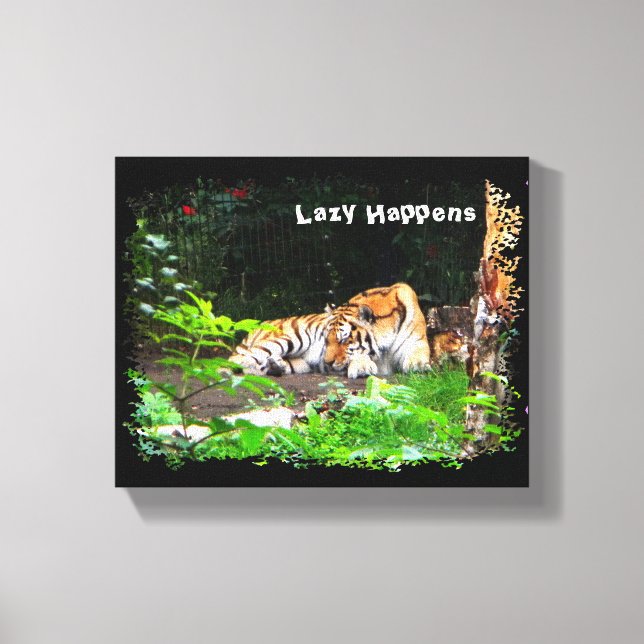 Lazy Happens Siberian Tiger Canvas Print (Front)