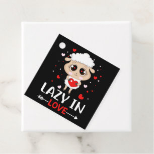 Lazy in Love Sheep for Valentine's Day Singles Favour Tags