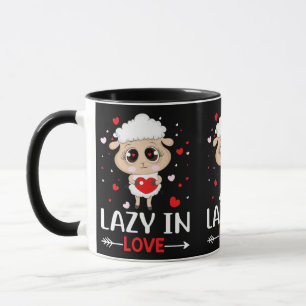 Lazy in Love Sheep for Valentine's Day Singles Mug