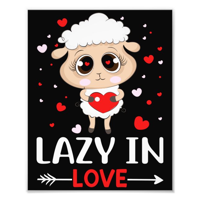 Lazy in Love Sheep for Valentine's Day Singles Photo Print (Front)