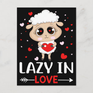 Lazy in Love Sheep for Valentine's Day Singles Postcard