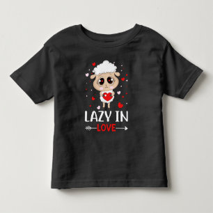 Lazy in Love Sheep for Valentine's Day Singles Toddler T-shirt