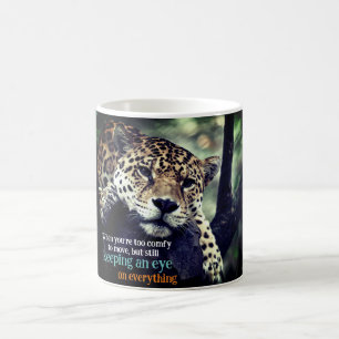 Lazy jaguar in tree photo coffee mug