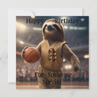 "Lazy Layups: A Sloths Game" Flat Birthday Card