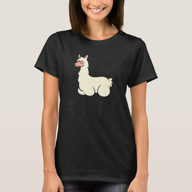 Lazy Llama Tardy Better Late Than Never Llama T-Shirt (Front)