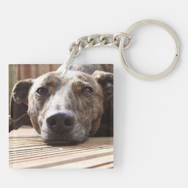Lazy Lurcher Keychain (Back)