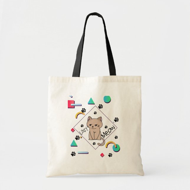 Lazy Meow – best  Lazy Cat Design Tote Bag (Front)