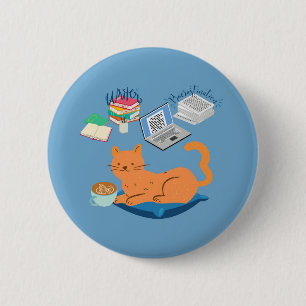  Lazy Orange Cat 2 Inch Round Button