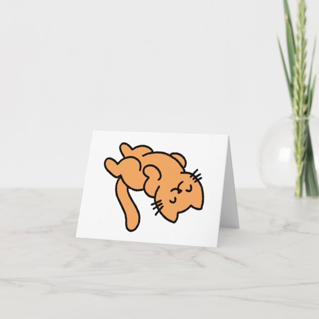 Lazy Orange Cat BLANK  Card (Front)