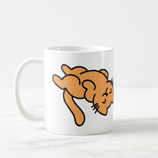 Lazy Orange Cat  Coffee Mug (Left)