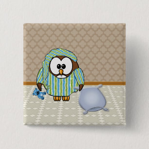 lazy owl - I don't do Mondays! 2 Inch Square Button