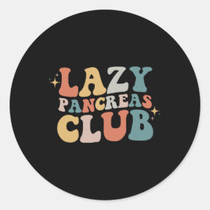 Lazy Pancreas Club Retro Diabetes Awareness Day  Classic Round Sticker