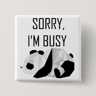 Lazy Panda Badge 2 Inch Square Button