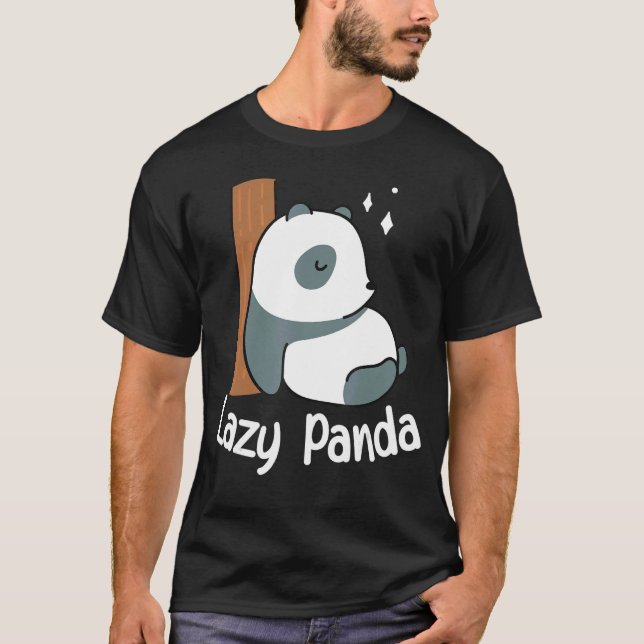 Lazy Panda Bamboo Cute Panda bear Animal T-Shirt (Front)