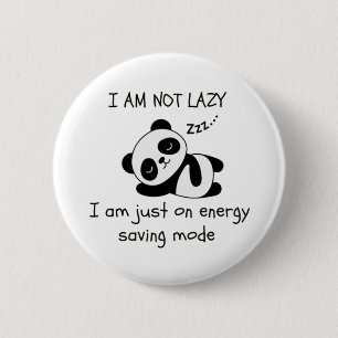 lazy panda funny 2 inch round button