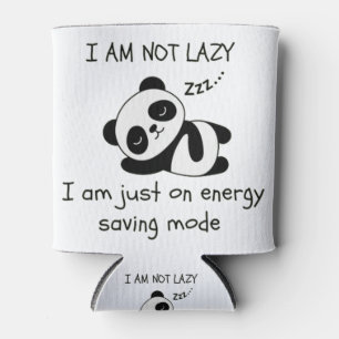 lazy panda funny can cooler