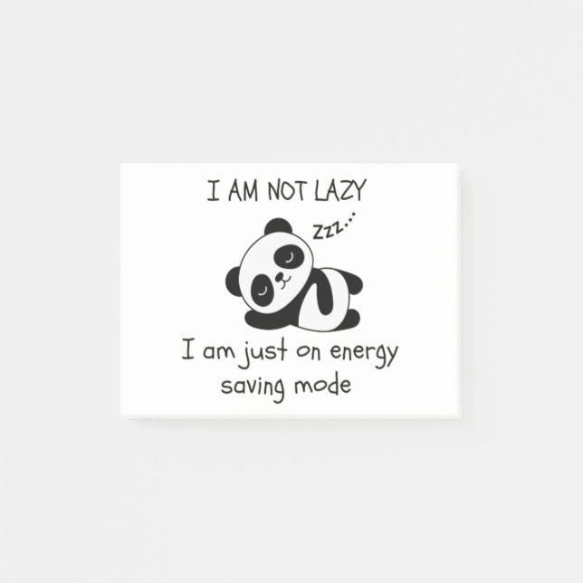 lazy panda funny post-it notes (Front)