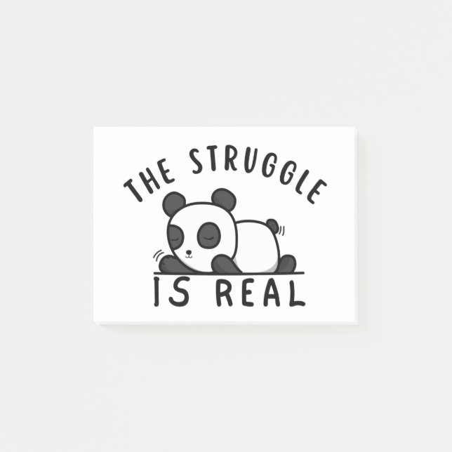 Lazy Panda The Struggle Is Real Post-it Notes (Front)