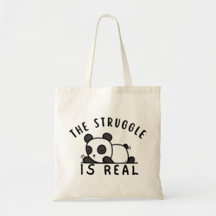 Lazy Panda The Struggle Is Real Tote Bag