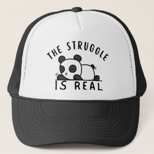 Lazy Panda The Struggle Is Real Trucker Hat