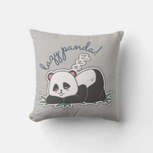 Lazy Panda Throw Pillow