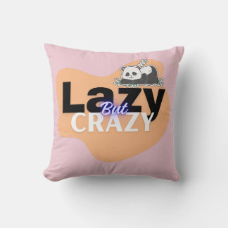 lazy panda throw pillow