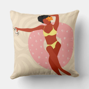 Lazy Pool Day Throw Pillow