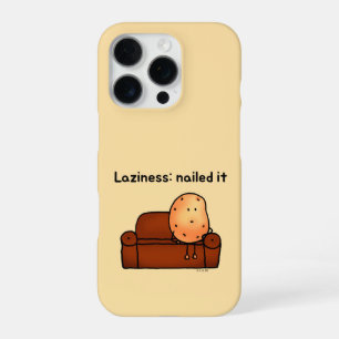 Lazy Potato Cartoon Humour Art iPhone 16 Pro Case