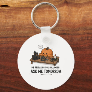 Lazy Pumpkin Halloween Preparation Illustration Keychain
