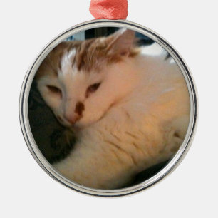 Lazy, Relaxed Cat Metal Ornament