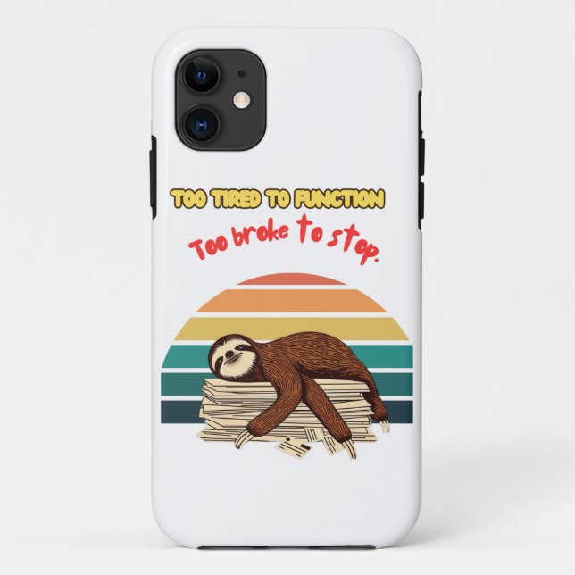 Lazy Retro Tired and Sarcastic Case-Mate iPhone Case (Back)