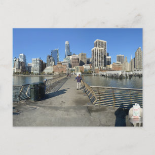Lazy San Francisco Sunday Morning Embarcadero Holiday Postcard