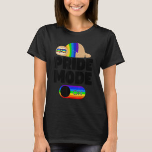 Lazy Sleeping Sloth Pride Mode On Rainbow Lgtb Wom T-Shirt