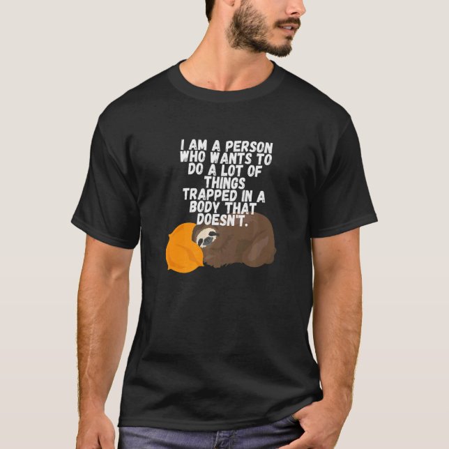 Lazy Sleeping Sloth  Sloth  Sleep Bedtime T-Shirt (Front)