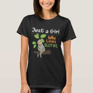 Lazy Sloth Animal Girls Cute T-Shirt