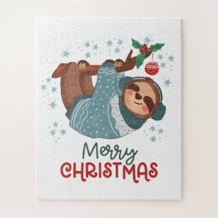 Lazy Sloth Christmas Jigsaw Puzzle