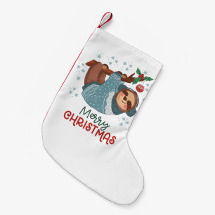 Lazy Sloth Christmas Small Christmas Stocking