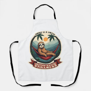 Lazy Sloth Humor Shirt Selective Effort Vintage Apron