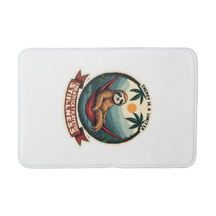 Lazy Sloth Humor Shirt Selective Effort Vintage Bath Mat