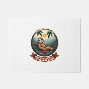 Lazy Sloth Humor Shirt Selective Effort Vintage Doormat