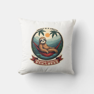 Lazy Sloth Humor Shirt Selective Effort Vintage Throw Pillow