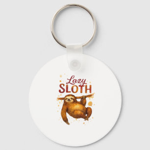 Lazy Sloth in Alcohol Ink Classic T-Shirt Keychain