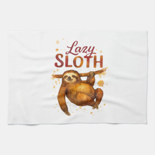 Lazy Sloth in Alcohol Ink Classic T-Shirt Kitchen Towel