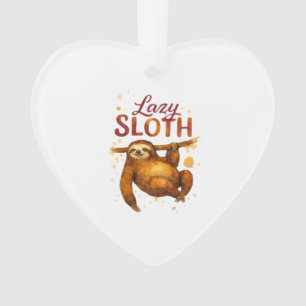 Lazy Sloth in Alcohol Ink Classic T-Shirt Ornament