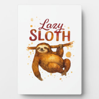 Lazy Sloth in Alcohol Ink Classic T-Shirt Plaque