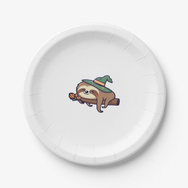 lazy sloth kawaii Classic T-Shirt Paper Plate (Front)