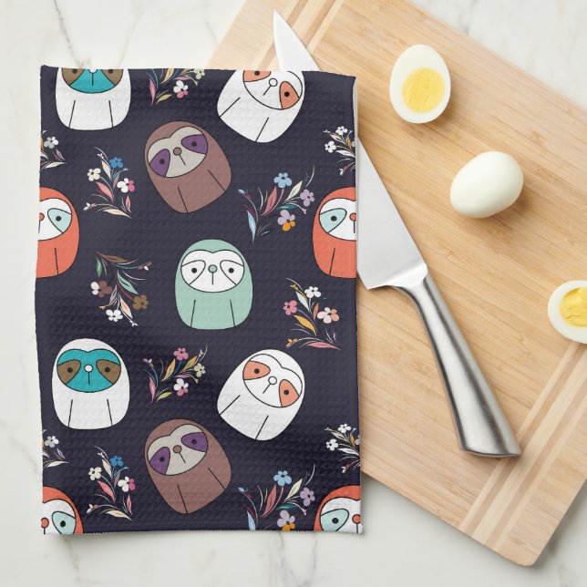Lazy Sloth Kitchen Towel (Quarter Fold)