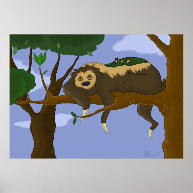 Lazy Sloth Poster (Front)