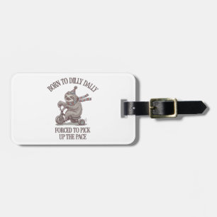 Lazy Sloth Retro Bike Cartoon Luggage Tag